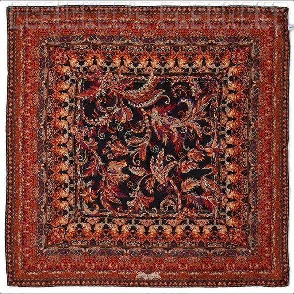 Salvatore Ferragamo Accessories - SALVATORE FERRAGAMO brown PERSIA animal Tapestry silk twill scarf NWT envelope🎁